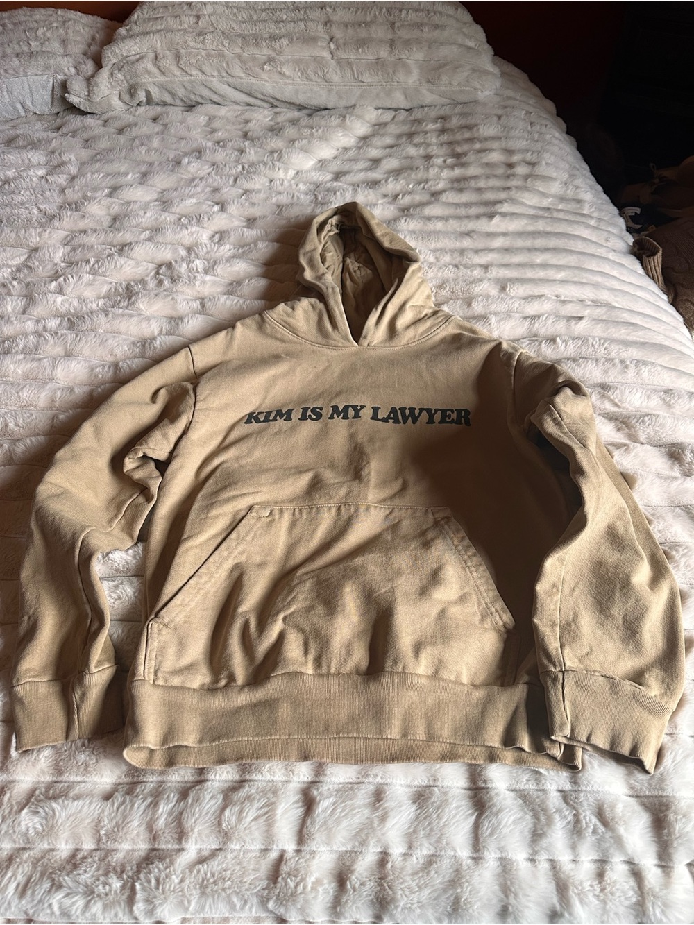 Talentless Kim Is My Lawyer Beige Hooded Sweatshirt
